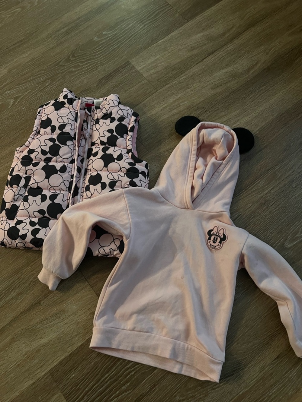 Disney Light Pink Minnie Mouse Hoodie with Black Ear Detail